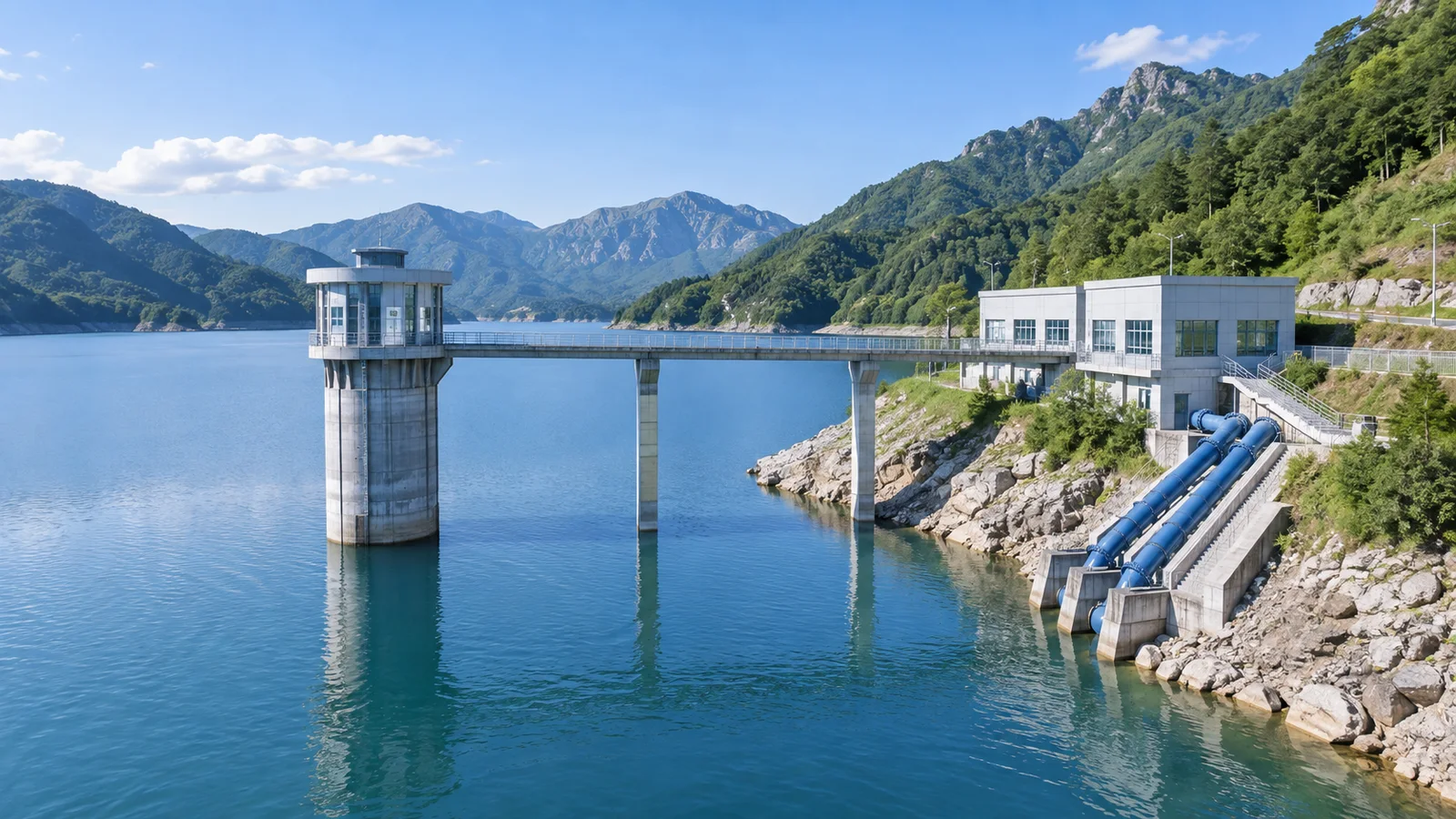 水源地与取水泵站场景示意